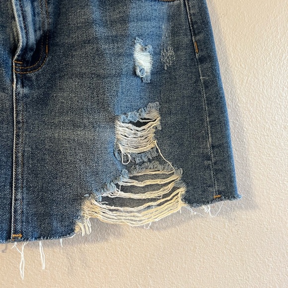 PacSun Blue Distressed Jean Skirt - Picture 5 of 8